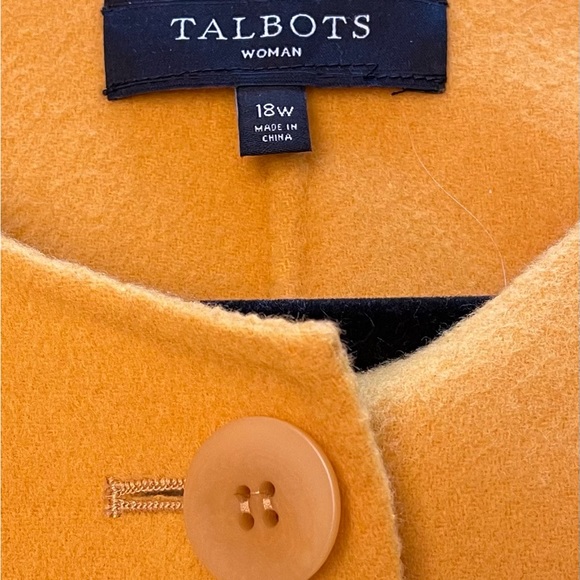 NWOT Talbots Sunflower Yellow Wool Coat Size 18W - Picture 7 of 8